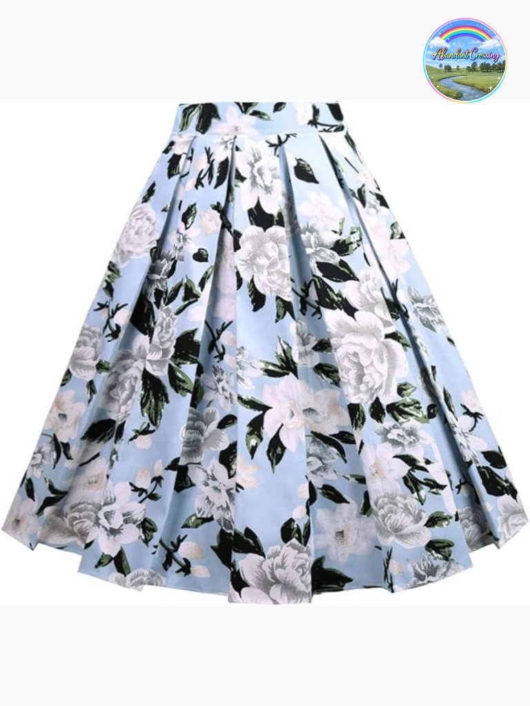 Vintage Pleated A-Line Midi Skirt With Pockets